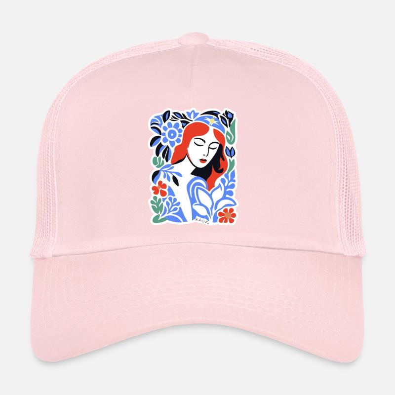 Portrait des fleurs bleues Casquette trucker 