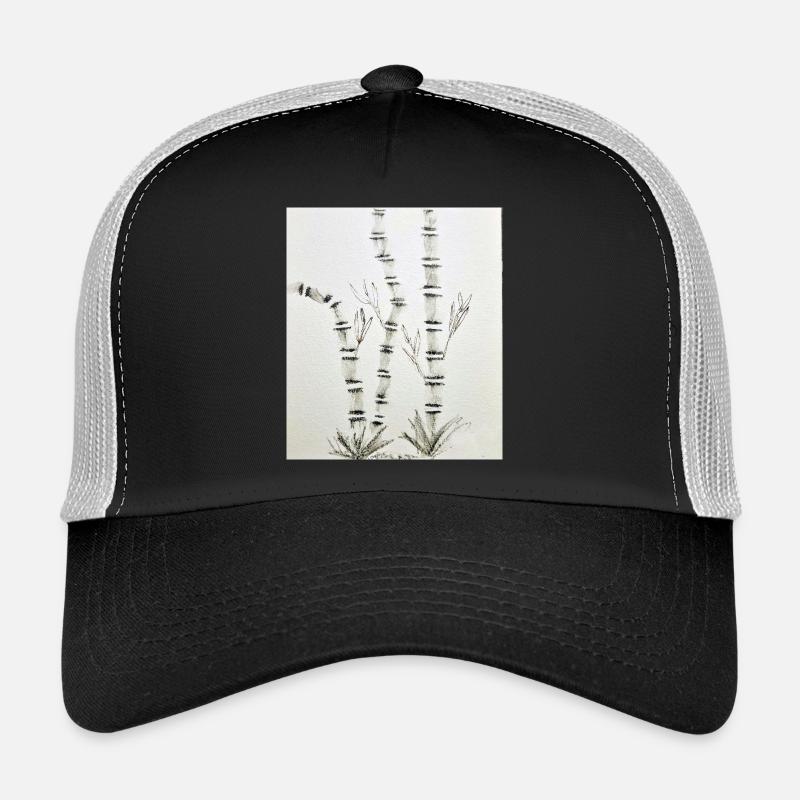 Bamboo Drawing in Ink Style Trucker Cap