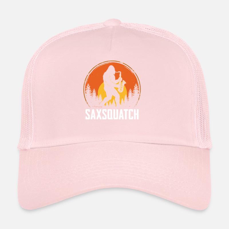 Saxsquatch - Sasquatch Playing Saxophone  Trucker Cap
