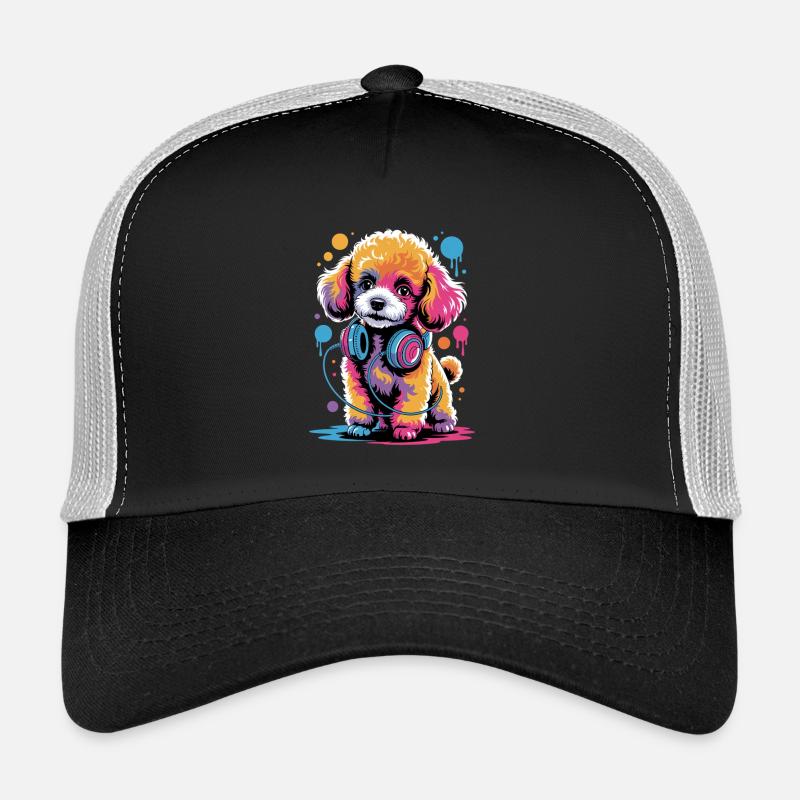 Caniche avec un casque Casquette trucker 