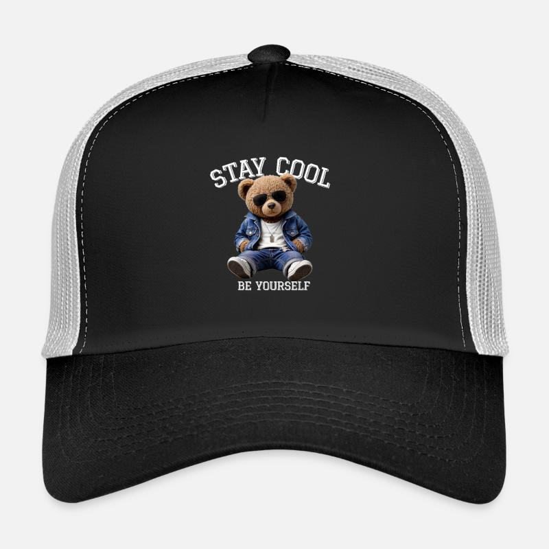 Stay Cool Be Yourself Teddy Trucker Cap
