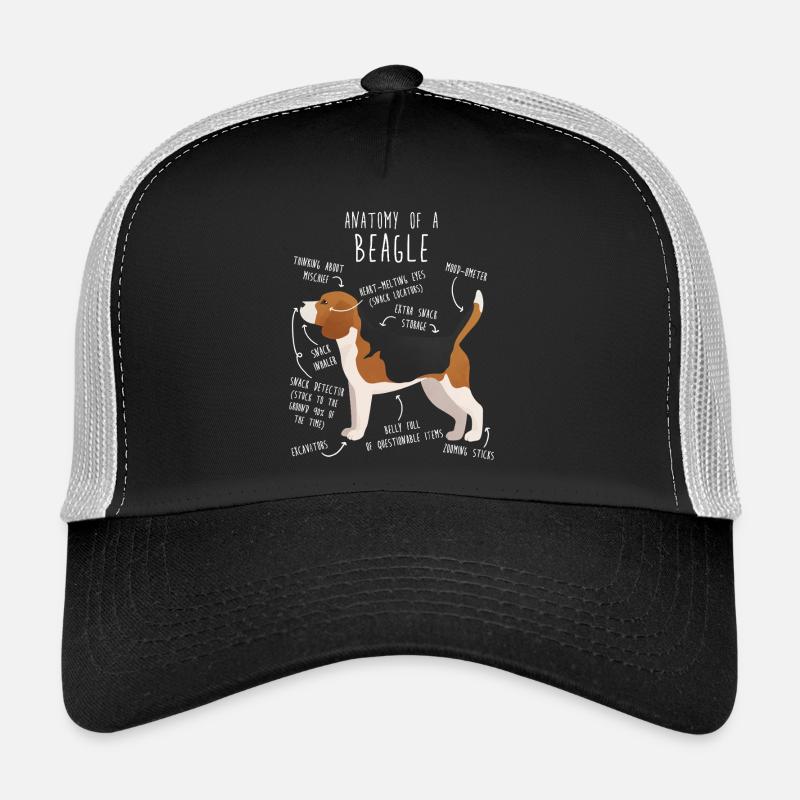 Beagle Dog Anatomy - Trucker Cap - black/stone grey
