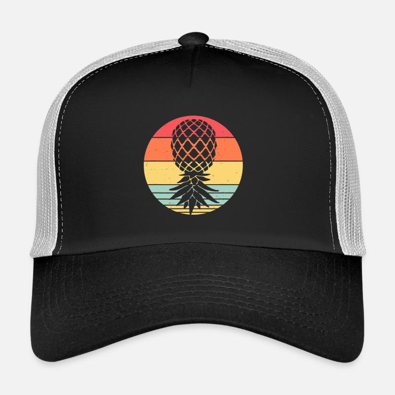 Sunset Pineapple Circle Trucker Cap