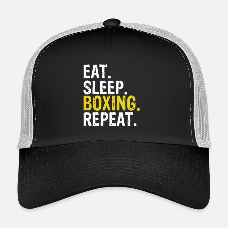 Eat Sleep Boxing Repeat Graphic Tee Casquette trucker 