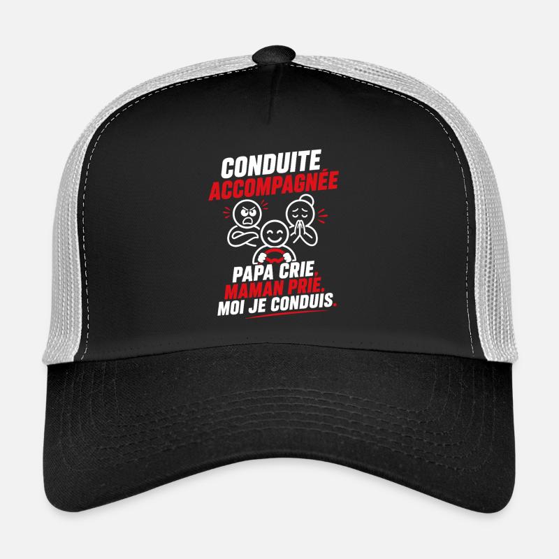 Conduite Accompagnée Papa Crie Casquette trucker 