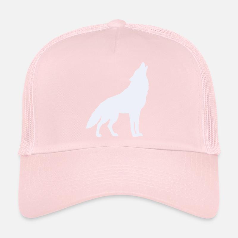 Silhouette de loup au clair de lune Casquette trucker 