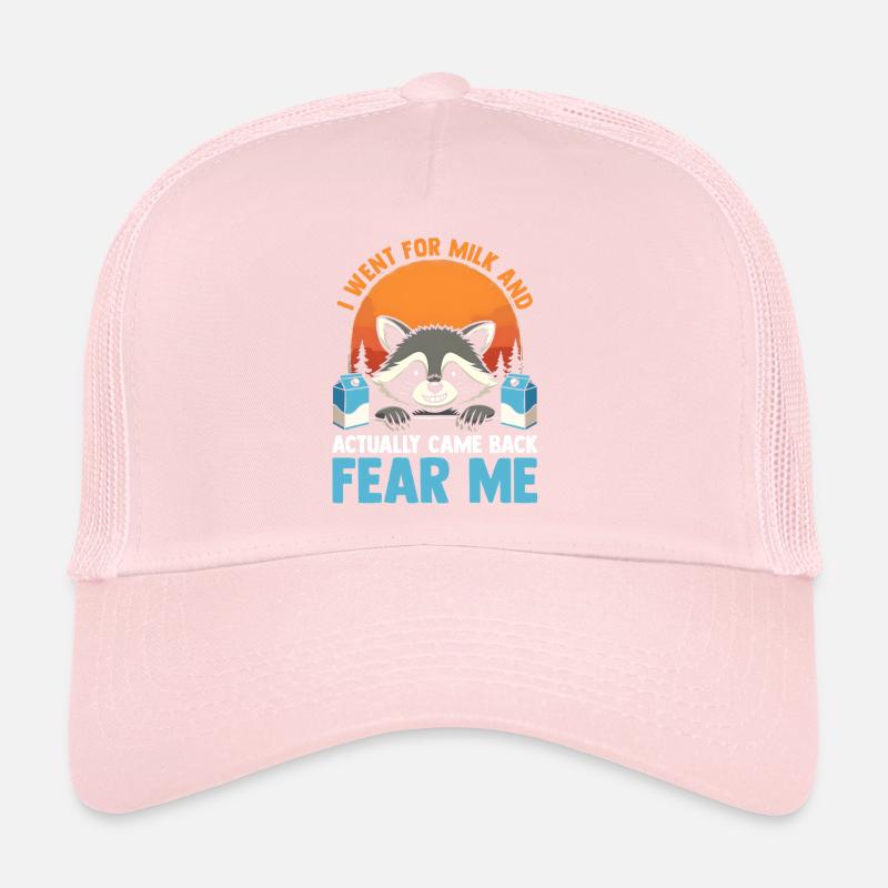 Papa raton laveur drôle revenu avec un panda déchet. Casquette trucker 