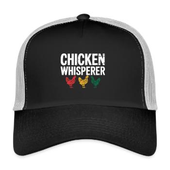Hühner Flüsterer – Lustiges Geschenk für Hühnerfan - Trucker Cap - Schwarz/Steingrau - Vorne