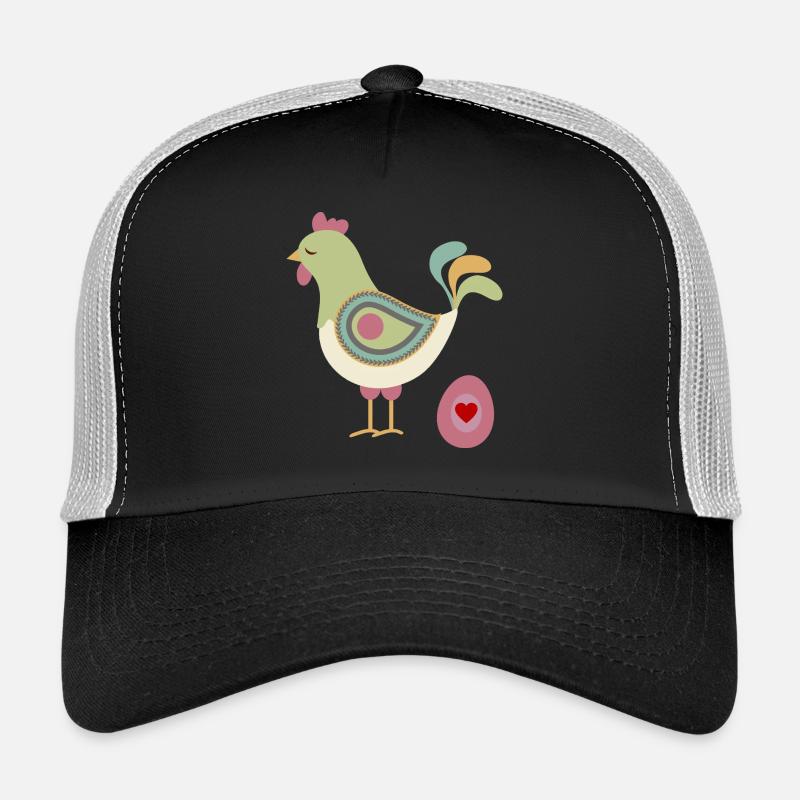 Huhn mit Osterei - Trucker Cap - Schwarz/Steingrau