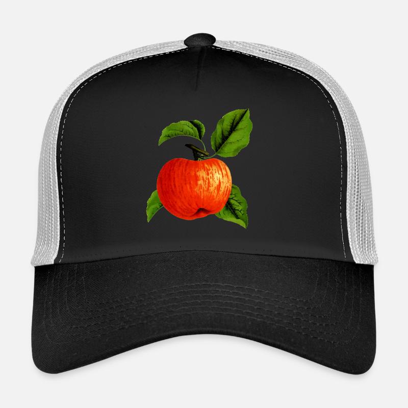 Apple Apfel Veggie Obst Fruits Tree Baum3 - Trucker Cap - Schwarz/Steingrau