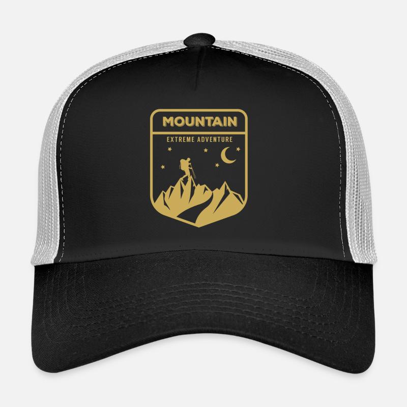 Mountain Berg Wandern Geschenk - Trucker Cap - Schwarz/Steingrau