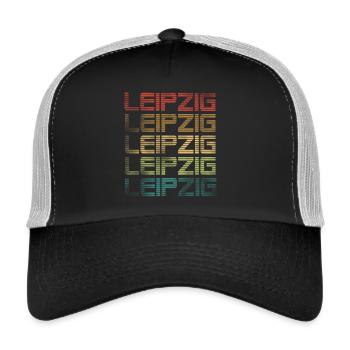 Leipzig - Used Look - Trucker Cap - Schwarz/Steingrau - Vorne