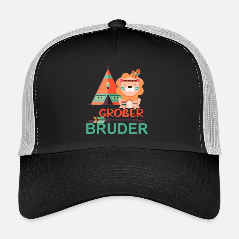 großer Bruder Löwe - Trucker Cap - Schwarz/Steingrau