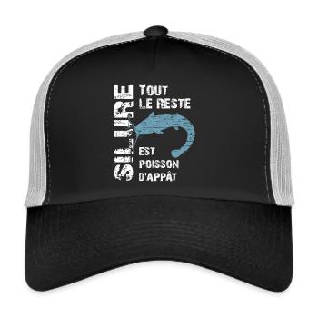 Pêche au silure Tout le reste est poisson d'appât - Casquette trucker  - noir/gris pierre - Devant