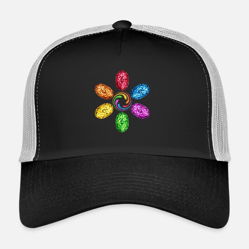 Unendlichkeit Infinity Chakra Steine Spirale Magie - Trucker Cap - Schwarz/Steingrau