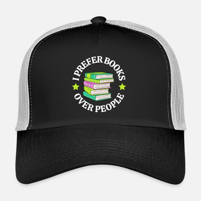 I Prefer Books Over People - Trucker Cap - black/stone grey