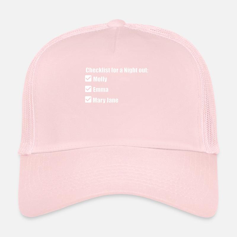 Checklist for a night out design! Gift party Trucker Cap