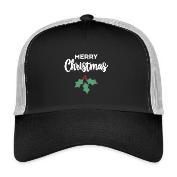 Merry Christmas Holly - Trucker Cap - black/stone grey - Front