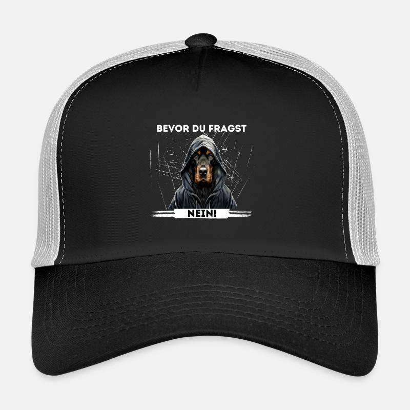 Hund & Humor | Bevor du fragst - Trucker Cap - Schwarz/Steingrau