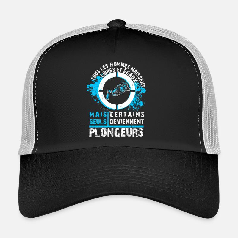 Plongeur libre - Casquette trucker  - noir/gris pierre