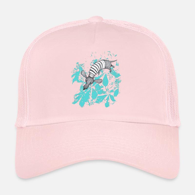 Dackel mit türkisen Blättern Trucker Cap