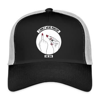 Ich trage kein Make-up für dich - Trucker Cap - Schwarz/Steingrau - Vorne