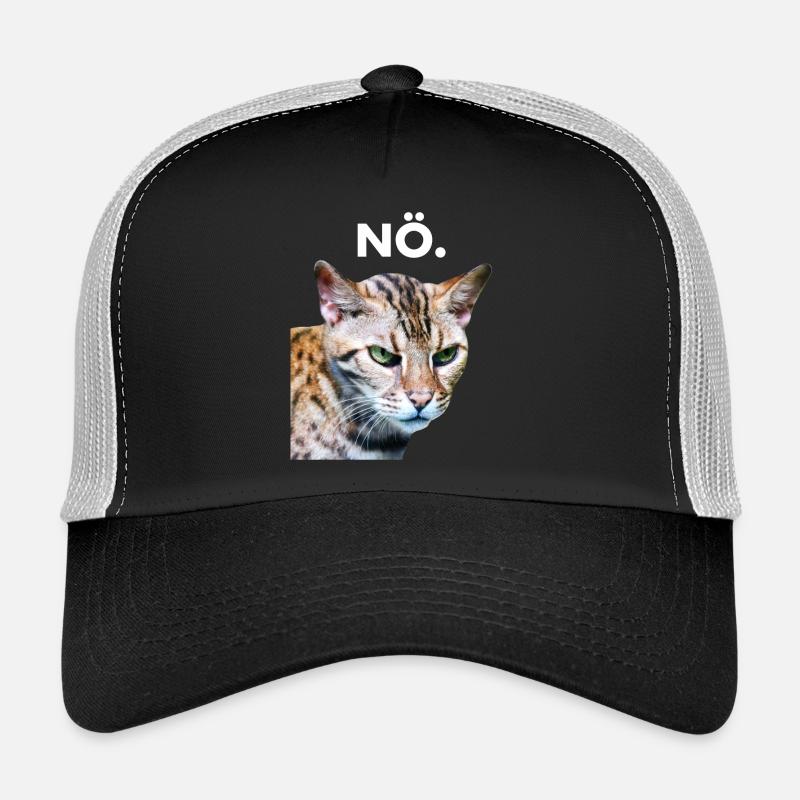NÖ. Grummelige Katze Schlechte Laune - Trucker Cap - Schwarz/Steingrau