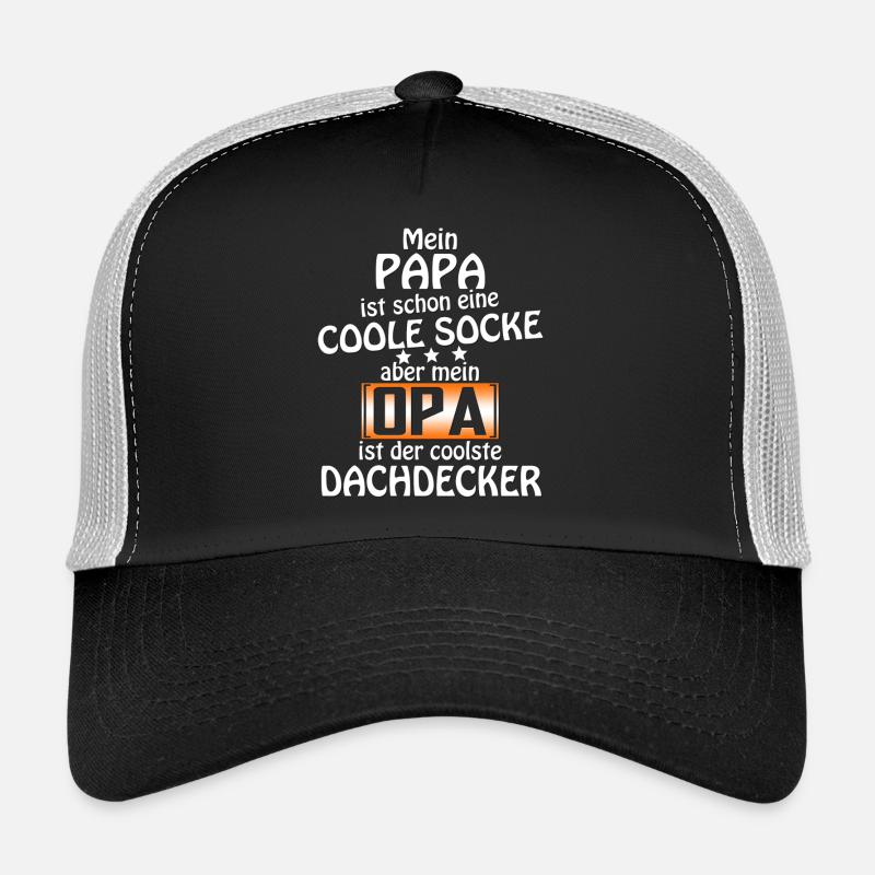 papa coole socke Dachdeck - Trucker Cap - Schwarz/Steingrau