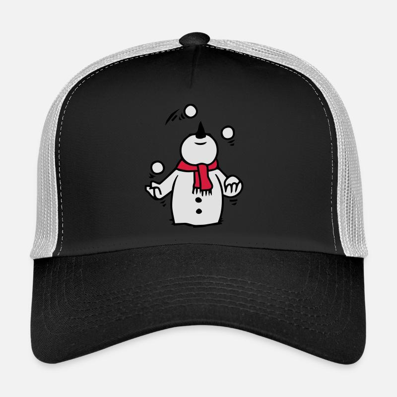 Schneemann jongliert mit Schneebällen - Trucker Cap - Schwarz/Steingrau