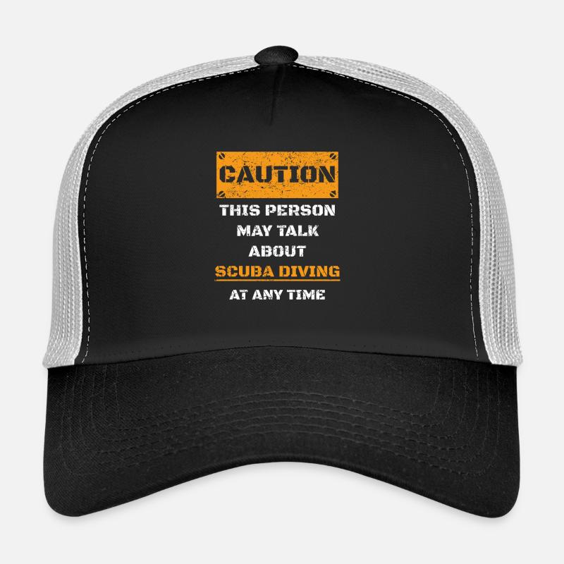 CAUTION WARNUNG TALK ABOUT HOBBY Scuba diving Trucker Cap