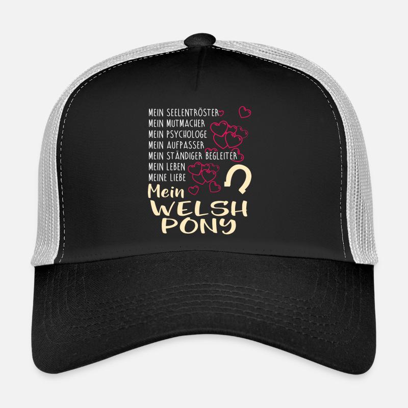 WELSH-PONY -Katze - Trucker Cap - Schwarz/Steingrau