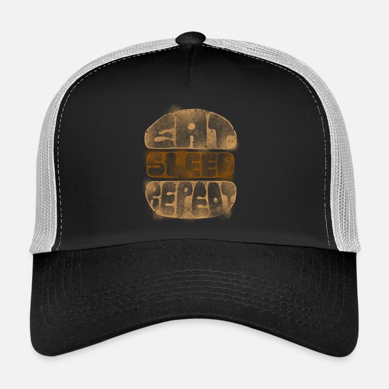 Burger Eat Sleep Repeat - Trucker Cap - black/stone grey