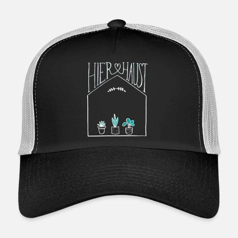 Haus | Hier haust | Name personalisiert | Einzug - Trucker Cap - Schwarz/Steingrau