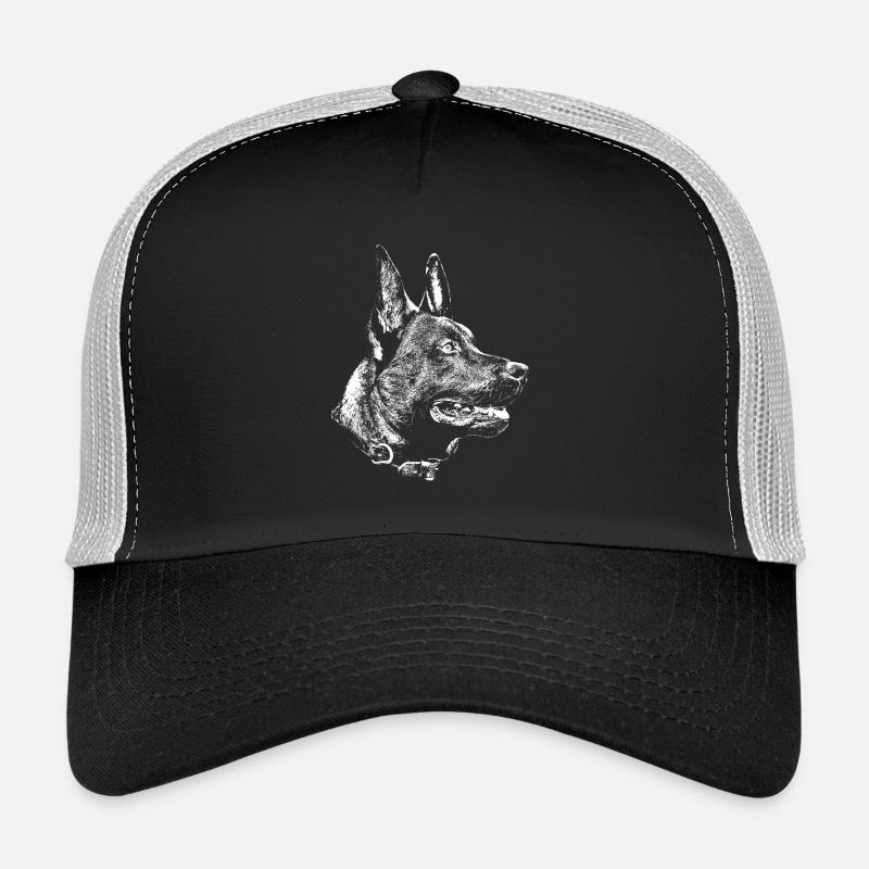 Malinois Kopf - Trucker Cap - Schwarz/Steingrau