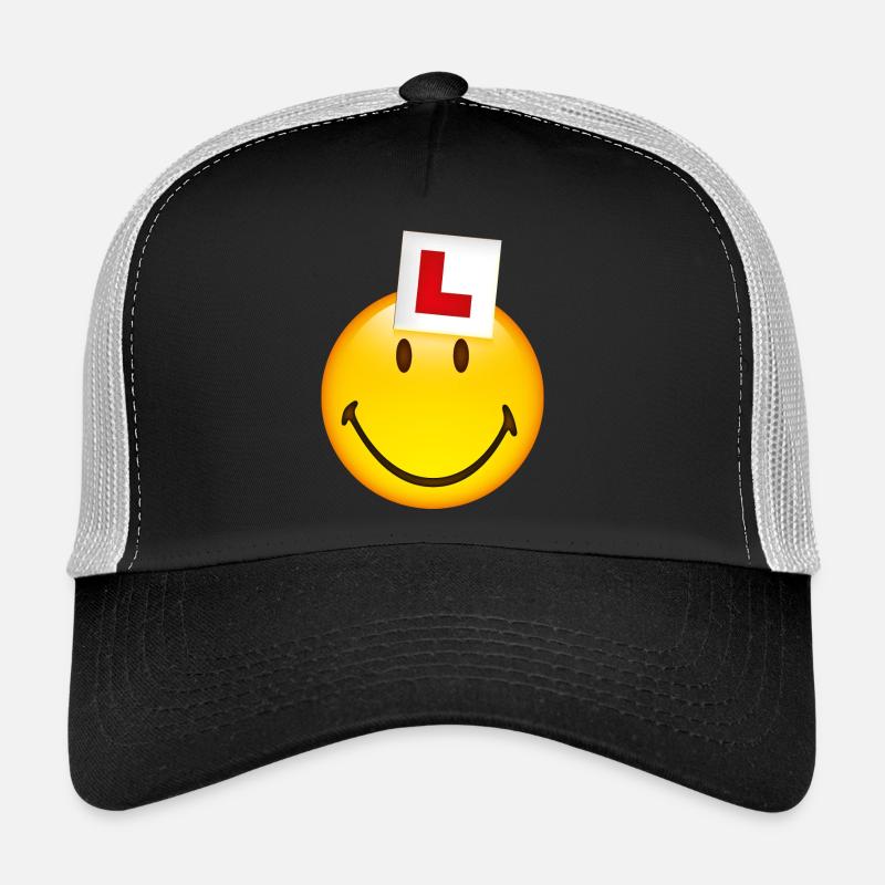 Smiley New Driver - Trucker Cap - Schwarz/Steingrau