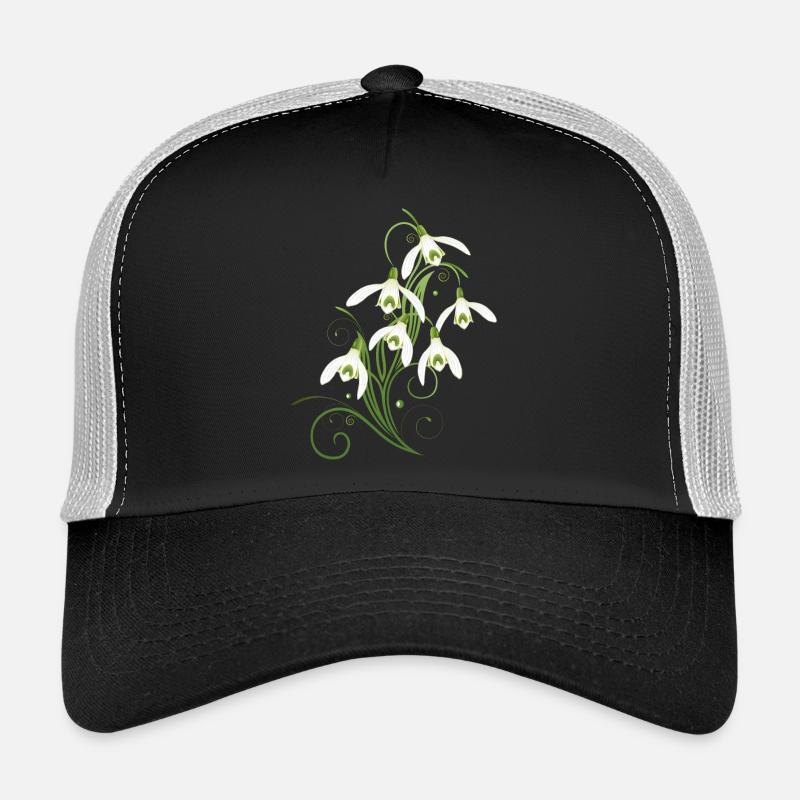 Fleurs de perce-neige. Le printemps arrive. Casquette trucker 
