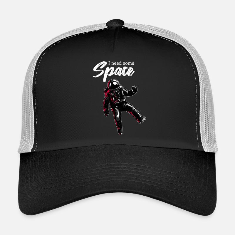 I need space | With an astronaut in space - Trucker Cap - black/stone grey