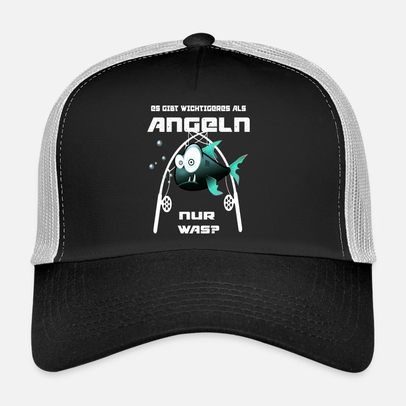 Lustiger Angler Spruch - Trucker Cap - Schwarz/Steingrau
