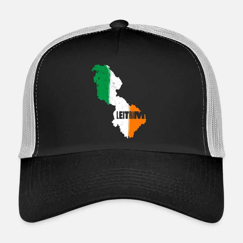 | du comté de Leitrim Irlande Contour de la carte du drapeau Casquette trucker 