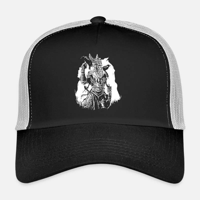 Wikinger mit Raben - Trucker Cap - Schwarz/Steingrau
