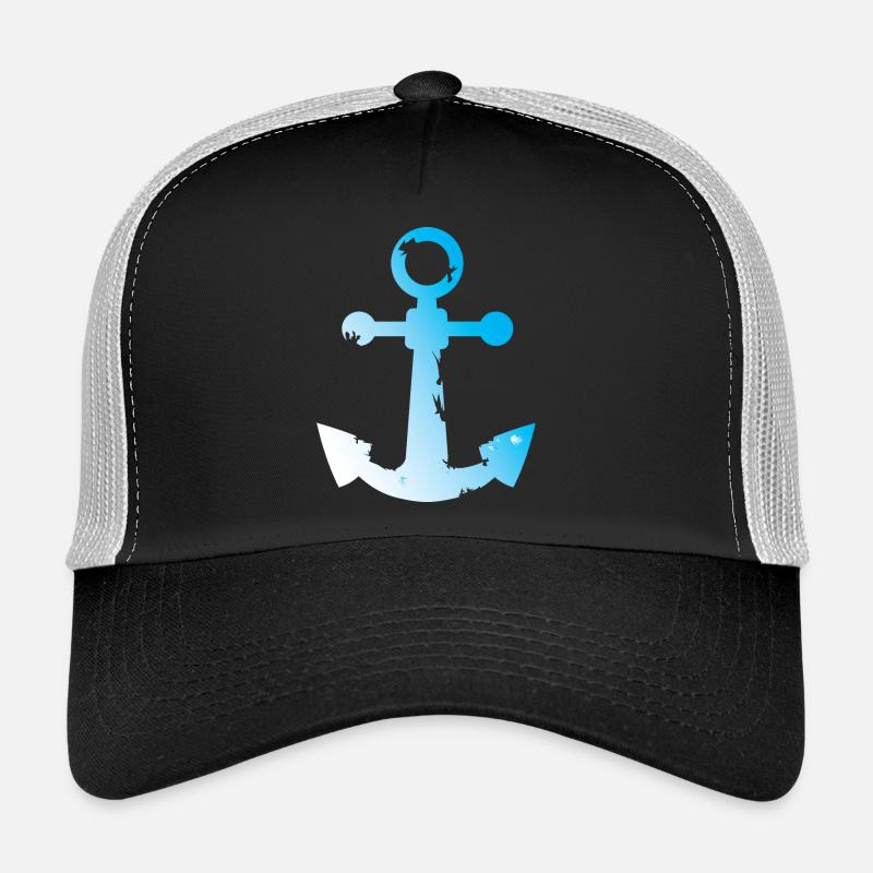 Utilisé look symbole d’ancre mer eau mer graphique Casquette trucker 