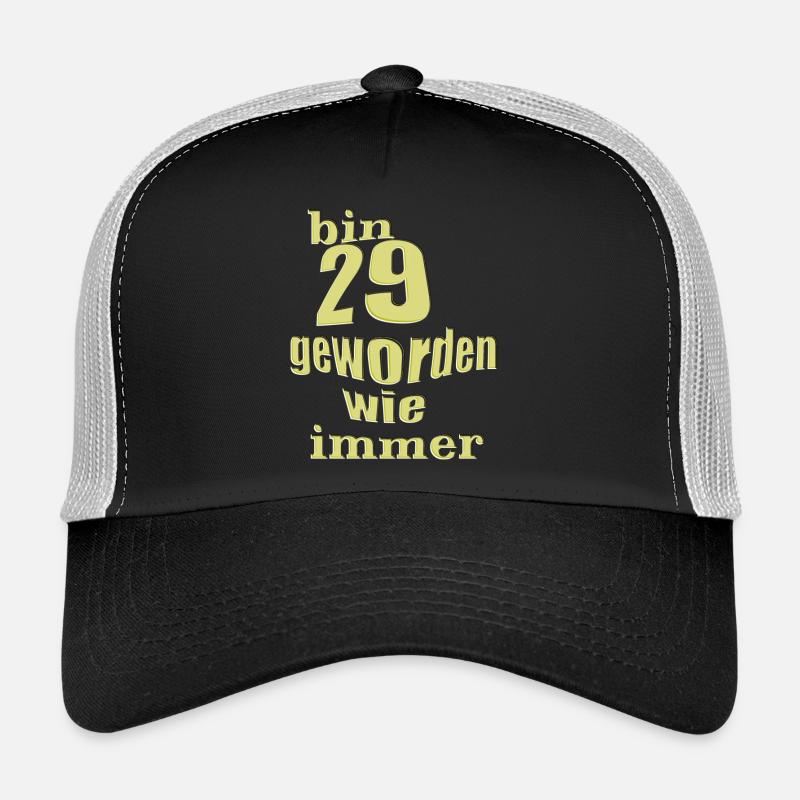 bin 29 geworden 2 - Trucker Cap - Schwarz/Steingrau