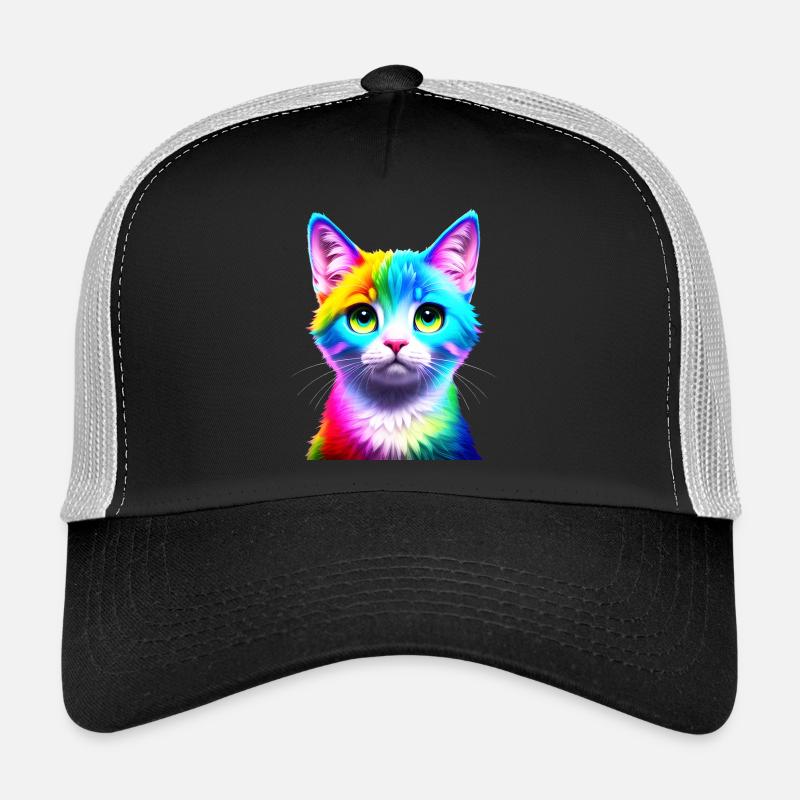 Chat arc-en-ciel Casquette trucker 