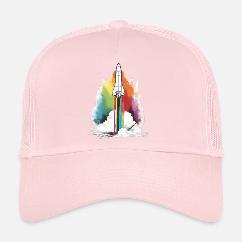 Fusée arc-en-ciel Casquette trucker 