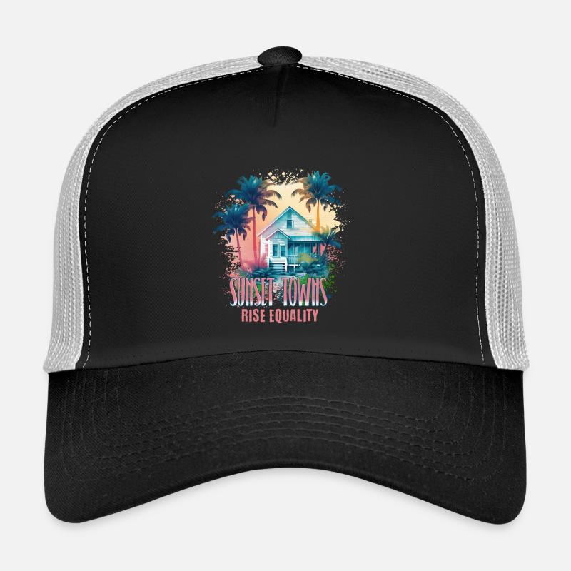 Sunset Sunrise Inclusive Equality Elevation Trucker Cap