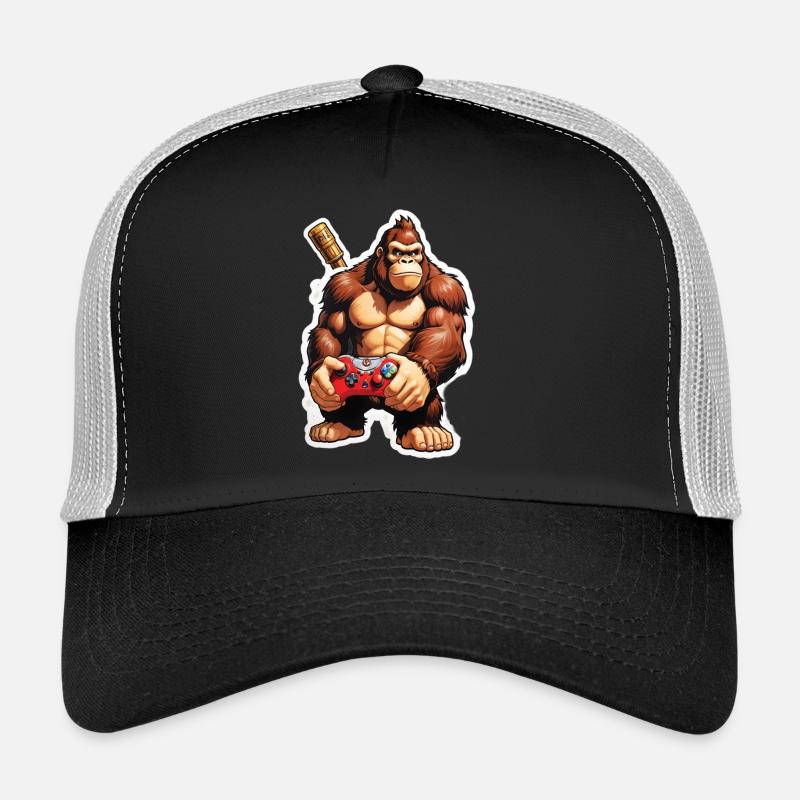 Retro Gamer Gorilla mit Controller Konsolenspiele Trucker Cap