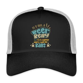 Es ist kein Bierbauch, es ist ein Trichter, in dem ich meine - Trucker Cap - Schwarz/Steingrau - Vorne