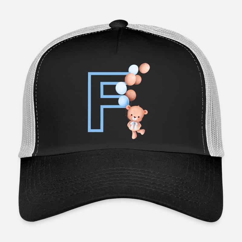 Buchstabe f blauer Bär Trucker Cap