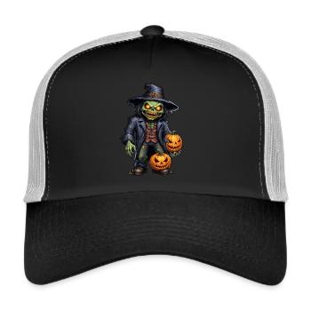 Halloween - Zombie Horror Horror with Pumpkin - Trucker Cap - black/stone grey - Front