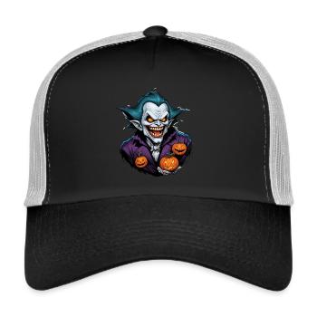 Halloween - Vampire Bloodsucker Horror with Pumpkin - Trucker Cap - black/stone grey - Front